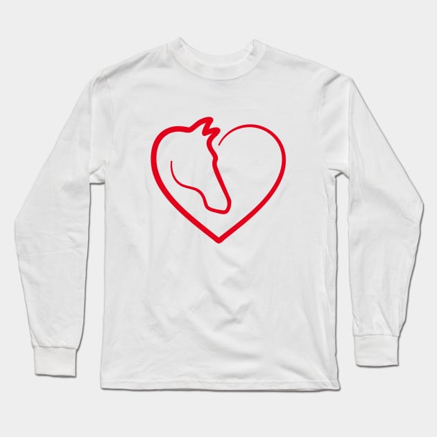 I love horses, heart with horse head Long Sleeve T-Shirt by beakraus